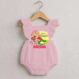 My First Onam Little Krishna Celebration Romper Frock - BABY PINK - 0 - 3 Months Old (Chest 19")