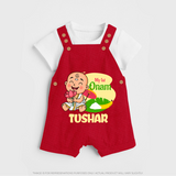 My First Onam Little Krishna Celebration Dungaree - RED - 0 - 5 Months Old (Chest 18")
