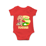 My First Onam Little Krishna Celebration Romper - RED - New Born (Chest 14")