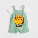 My First Onam Kerala Snake Boat Dungaree - MINT GREEN - 0 - 5 Months Old (Chest 18")