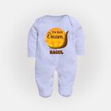 My First Onam Kerala Snake Boat Full Body Suit - BABY BLUE - New Born (Chest 7.5")
