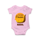 My First Onam Kerala Snake Boat Romper - BABY PINK - New Born (Chest 14")