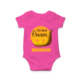 My First Onam Kerala Snake Boat Romper - HOT PINK - New Born (Chest 14")