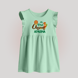 My First Onam Kathakali & King Mahabali Baby Frock - MINT GREEN - 0 - 3 Months Old (Chest 17")