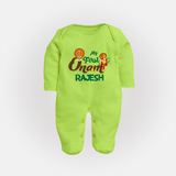 My First Onam Kathakali & King Mahabali Full Body Suit - LIME GREEN - New Born (Chest 7.5")