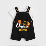 My First Onam Kathakali & King Mahabali Dungaree - BLACK - 0 - 5 Months Old (Chest 18")