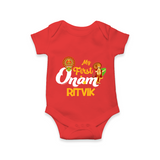 My First Onam Kathakali & King Mahabali Romper - RED - New Born (Chest 14")