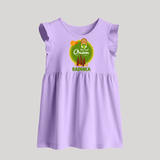 My First Onam Kerala Heritage Emblem Baby Frock - LILAC - 0 - 3 Months Old (Chest 17")