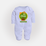 My First Onam Kerala Heritage Emblem Full Body Suit - BABY BLUE - New Born (Chest 7.5")