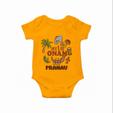 My First Onam Kerala Festival Icons Romper - CHROME YELLOW - New Born (Chest 14")