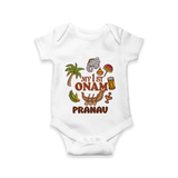 My First Onam Kerala Festival Icons Romper - WHITE - New Born (Chest 14")