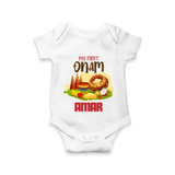 My First Onam Sadhya Feast Romper - WHITE - New Born (Chest 14")
