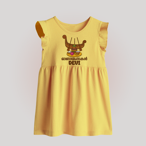 Onam Wishes Baby Frock | Personalized Baby Baby Frock for Onam Festival