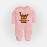 Kerala Snake Boat Festival Full Body Suit - BABY PINK - New Born (Chest 7.5")