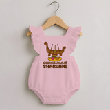 Kerala Snake Boat Festival Romper Frock - BABY PINK - 0 - 3 Months Old (Chest 19")