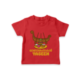 Kerala Snake Boat Festival T Shirt - RED - 0-5 Months Old (Chest 17")