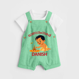 Little Pookalam Celebration Dungaree - GREEN - 0 - 5 Months Old (Chest 18")