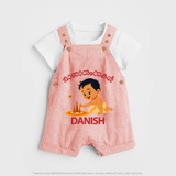 Little Pookalam Celebration Dungaree - PEACH - 0 - 5 Months Old (Chest 18")