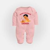 Little Pookalam Celebration Full Body Suit - BABY PINK - New Born (Chest 7.5")
