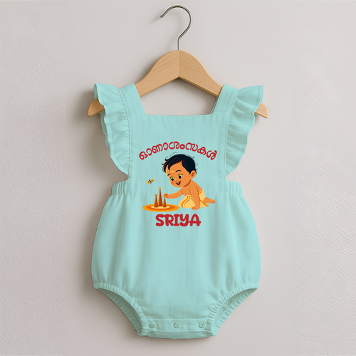 Onam Wishes - Little One's First Onam Romper Frock | Personalized Baby Romper Frock for the Onam Festival