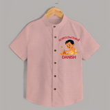Little Pookalam Celebration Shirt - PEACH - 0 - 6 Months Old (Chest 23")