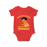 Little Pookalam Celebration Romper - RED - New Born (Chest 14")