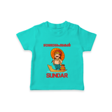 King Mahabali Welcome T Shirt - TEAL - 0-5 Months Old (Chest 17")