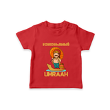 King Mahabali Welcome T Shirt - RED - 0-5 Months Old (Chest 17")