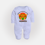 Kathakali Heritage Celebration Full Body Suit - BABY BLUE - New Born (Chest 7.5")