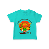 Kathakali Heritage Celebration T Shirt - TEAL - 0-5 Months Old (Chest 17")