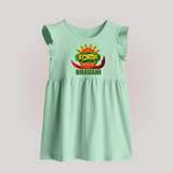Traditional Onam Thiruvonam Emblem Baby Frock - MINT GREEN - 0 - 3 Months Old (Chest 17")