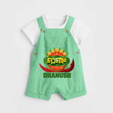 Traditional Onam Thiruvonam Emblem Dungaree - GREEN - 0 - 5 Months Old (Chest 18")