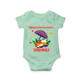 Royal Onam Feast Celebration Romper - MINT GREEN - New Born (Chest 14")