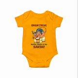 Onam Swag Chenda Melam Romper - CHROME YELLOW - New Born (Chest 14")