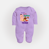 My First Onam Sadhya Celebration Full Body Suit - LILAC - New Born (Chest 7.5")