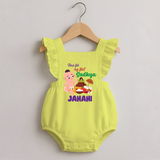 My First Onam Sadhya Celebration Romper Frock - PASTEL YELLOW - 0 - 3 Months Old (Chest 19")
