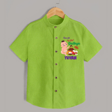 My First Onam Sadhya Celebration Shirt - LIME GREEN - 0 - 6 Months Old (Chest 23")