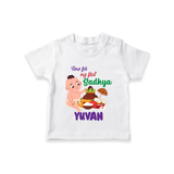 My First Onam Sadhya Celebration T Shirt - WHITE - 0-5 Months Old (Chest 17")