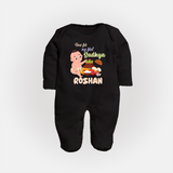 My First Onam Sadhya Celebration Full Body Suit - BLACK - New Born (Chest 7.5")