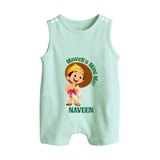 Little Mahabali Celebration Button Romper - MINT GREEN - New Born (Chest 18")