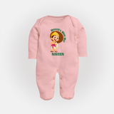 Little Mahabali Celebration Full Body Suit - BABY PINK - New Born (Chest 7.5")