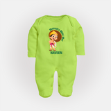 Little Mahabali Celebration Full Body Suit - LIME GREEN - New Born (Chest 7.5")