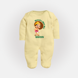 Little Mahabali Celebration Full Body Suit - PASTEL YELLOW - New Born (Chest 7.5")