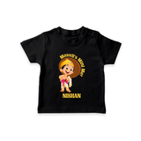 Little Mahabali Celebration T Shirt - BLACK - 0-5 Months Old (Chest 17")