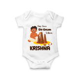 Tiny Toes Big Onam Vibes Romper - WHITE - New Born (Chest 14")