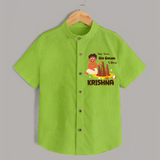 Tiny Toes Big Onam Vibes Shirt - LIME GREEN - 0 - 6 Months Old (Chest 23")