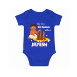 Tiny Toes Big Onam Vibes Romper - COBALT BLUE - New Born (Chest 14")