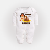 Tiny Toes Big Onam Vibes Girl Full Body Suit - WHITE - New Born (Chest 7.5")