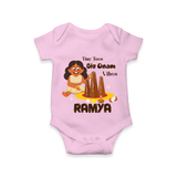 Tiny Toes Big Onam Vibes Girl Romper - BABY PINK - New Born (Chest 14")