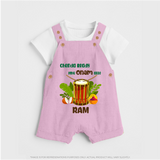 Chenda Ready Onam Celebration Dungaree - BABY PINK - 0 - 5 Months Old (Chest 18")